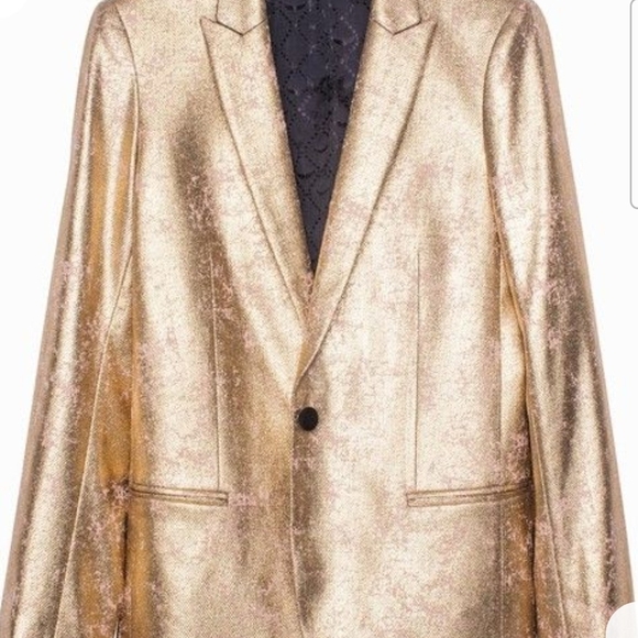 Zadig and Voltaire Gold Metallic Women's Blazer/Party Jacket - Picture 3 of 9